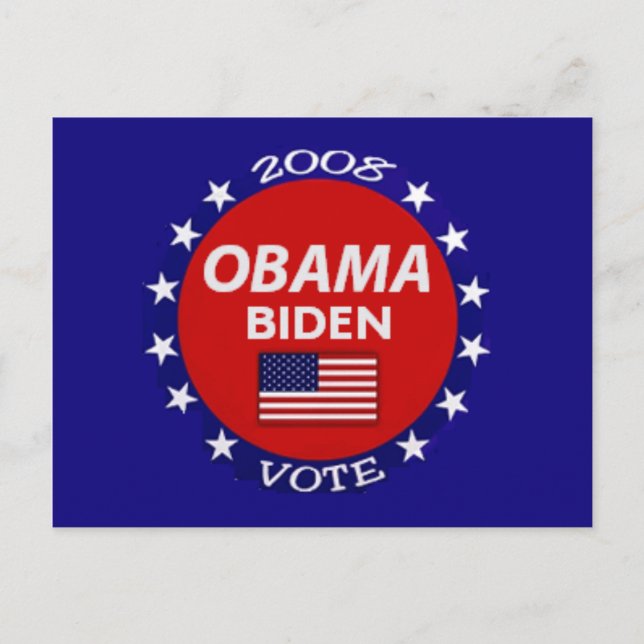Postal del voto de Obama Biden (Anverso)