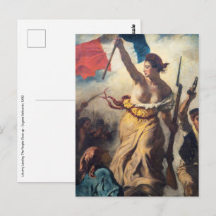 Postal Delacroix - La Libertad guiando al pueblo Primer p