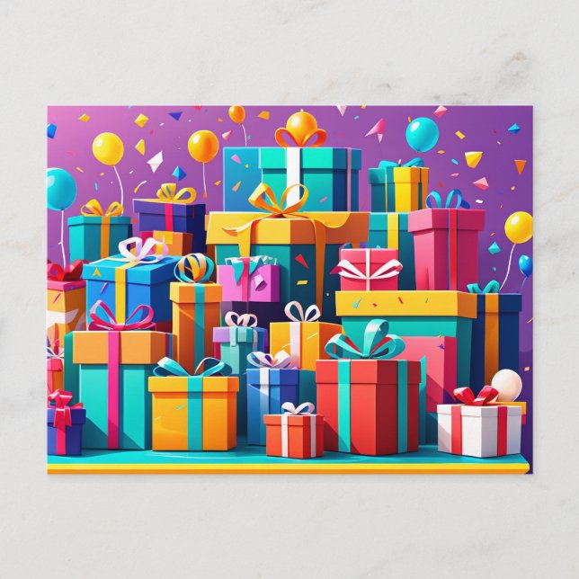 Postal Delantero envuelto de regalo (Anverso)