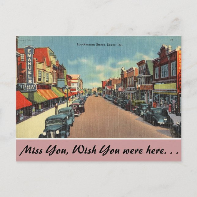 Postal Delaware, calle Loockerman (Anverso)