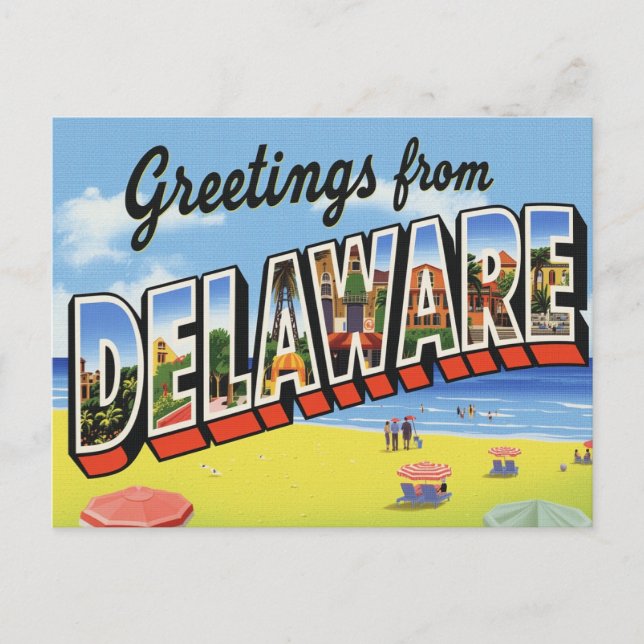 Postal Delaware Coastal Beach Town (Anverso)