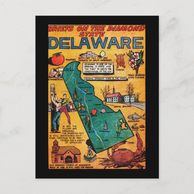 Postal Delaware el Estado del Diamante (Anverso)
