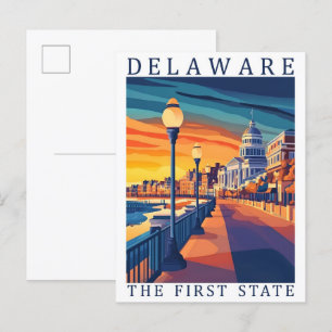 Postal Delaware el primer lugar de viaje de Estados Unido