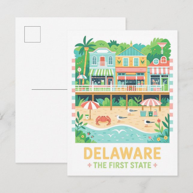 Postal Delaware el primer viaje de verano de Estados Unid (Anverso / Reverso)