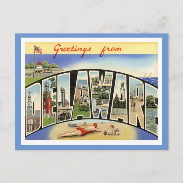 Postal Delaware Greetings Desde Estados Unidos (Anverso)