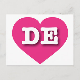 Postal Delaware Hot Pink Heart - Me encanta DE
