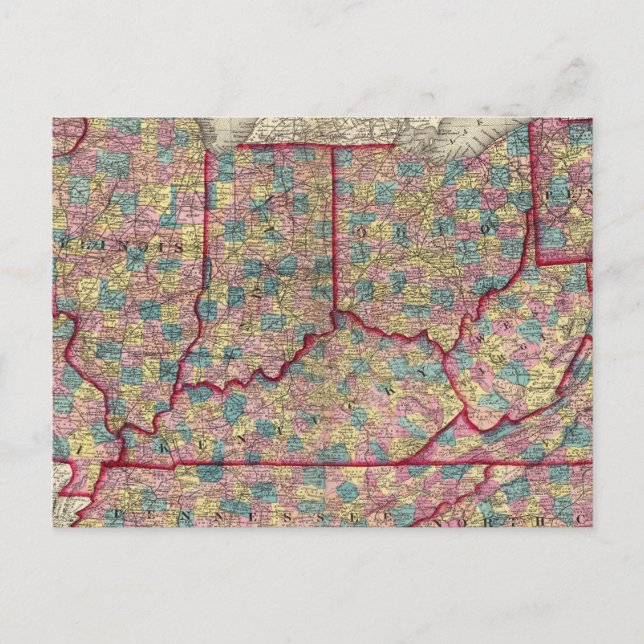 Postal Delaware, Illinois, Indiana e Iowa (Anverso)