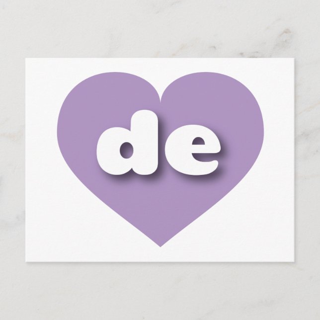 Postal Delaware lavender heart - Amo de (Anverso)