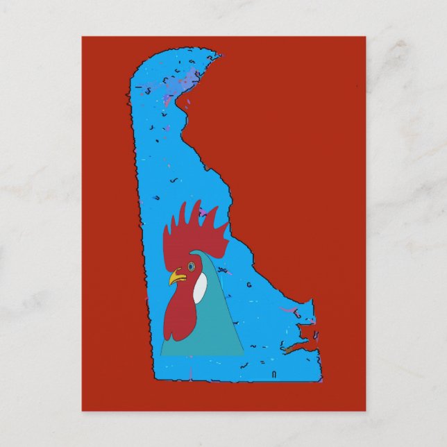Postal Delaware Map Blue Hen (Anverso)