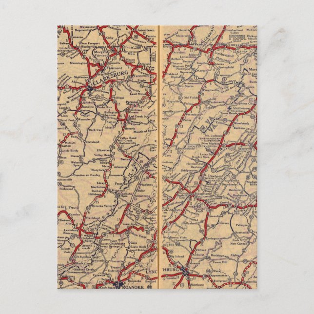 Postal Delaware, Maryland, Virginia, Virginia Occidental (Anverso)