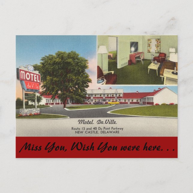 Postal Delaware, motel DeVille (Anverso)