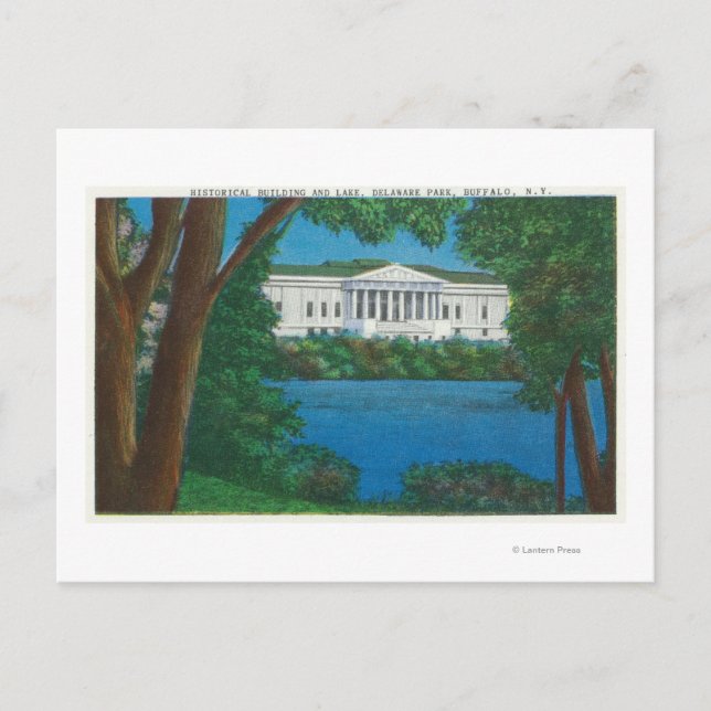 Postal Delaware Park Historical Bldg and Lake View (Anverso)