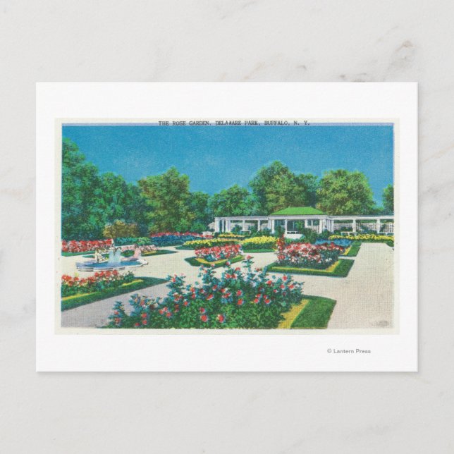 Postal Delaware Park Rosa Garden View (Anverso)