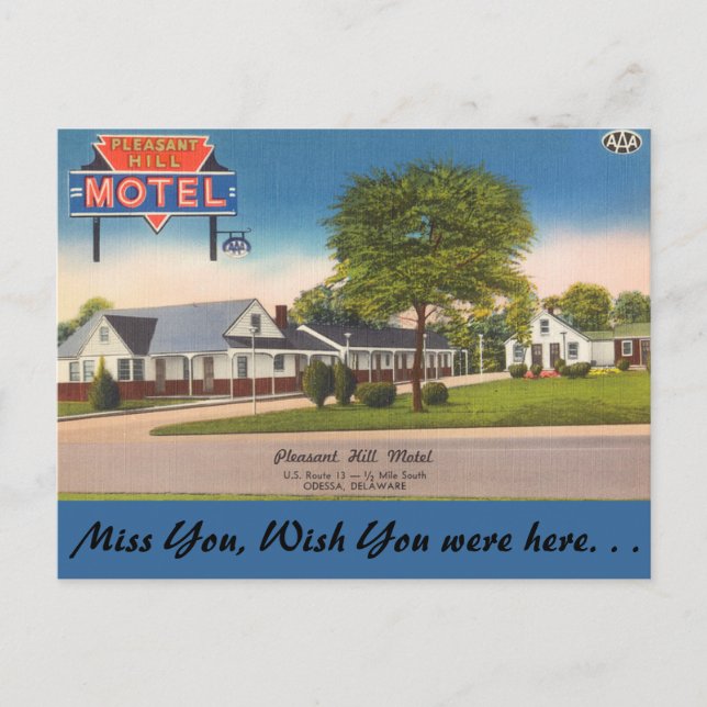 Postal Delaware, Pleasant Hill Motel (Anverso)