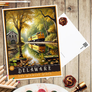 Postal Delaware Postcarta estatal hiperrealista