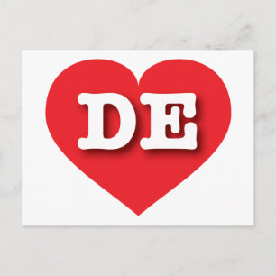 Postal Delaware Red Heart - Me encanta DE