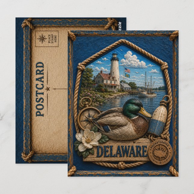 Postal Delaware Viajes Antiguos (Anverso / Reverso)