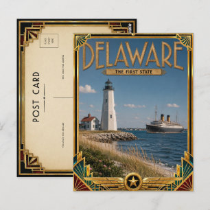 Postal Delaware Vintage Art Deco Edad de Oro