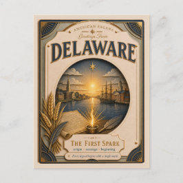 Postal Delaware Vintage Paper Cut American Arcana