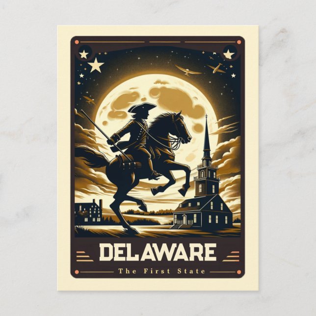 Postal Delaware | Vintage patriótico (Anverso)