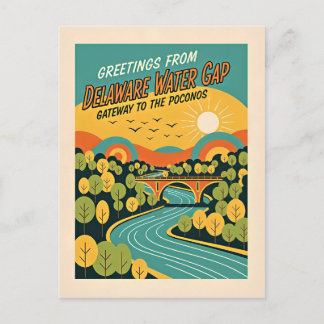 Postal Delaware Water Gap PA-NJ Arte Retro