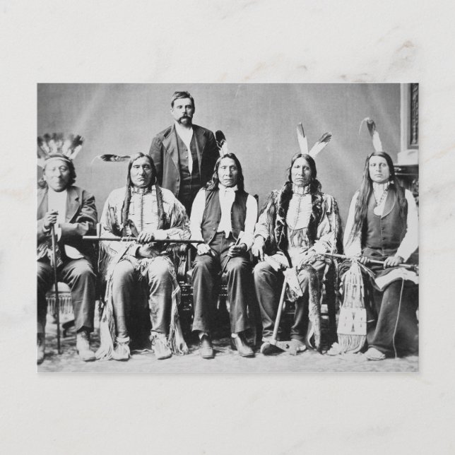Postal Delegación de jefes sioux, encabezada por Red Clou (Anverso)