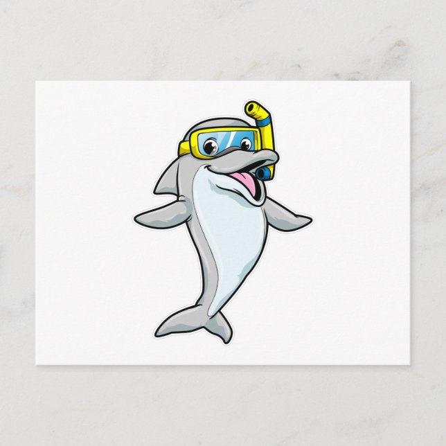 Postal Delfín buceando con snorkel (Anverso)