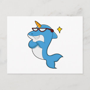 Postal Delfín como Unicornio con Glasses.PNG