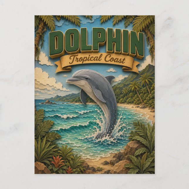 Postal Delfín Costa Tropical POPCUT (Anverso)