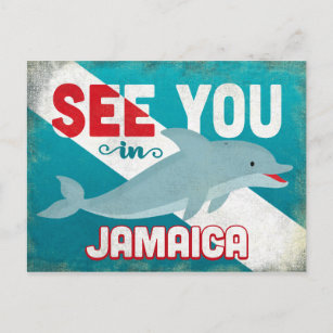 Postal Delfín de Jamaica - Viaje retro vintage