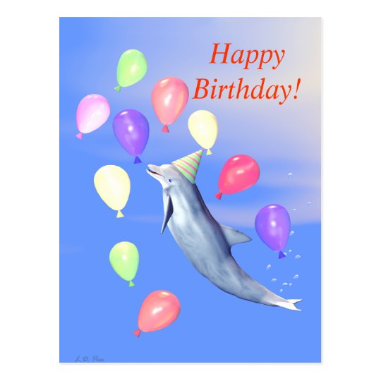 Postal Delfín del feliz cumpleaños