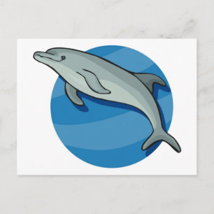 Postal Delfín en azul