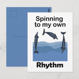 Postal Delfín Spinner Girando Al Ritmo De Mi Propia Cita