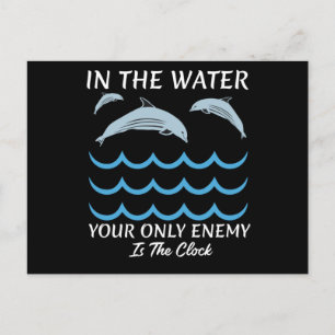 Postal Delfines En El Agua