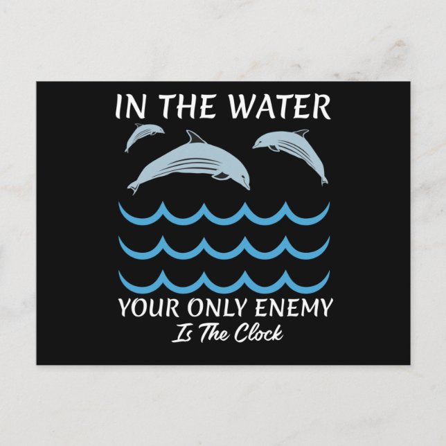 Postal Delfines En El Agua (Anverso)