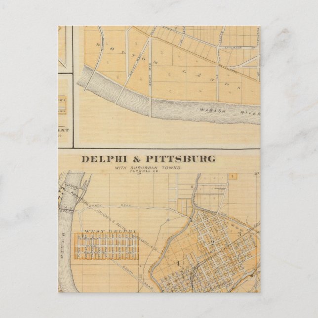 Postal Delfos y Pittsburg con ciudades suburbanas (Anverso)
