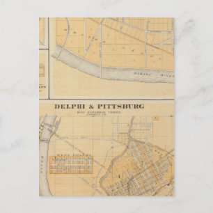 Postal Delfos y Pittsburg con ciudades suburbanas
