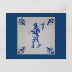 Postal Delft Blue Tile - Plantilla