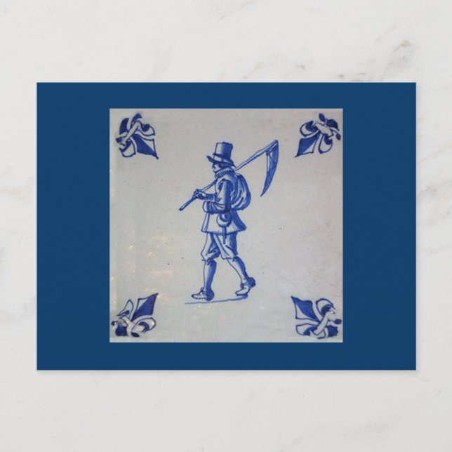 Postal Delft Blue Tile - Plantilla (Anverso)