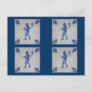 Postal Delft Blue Tile - Plantilla