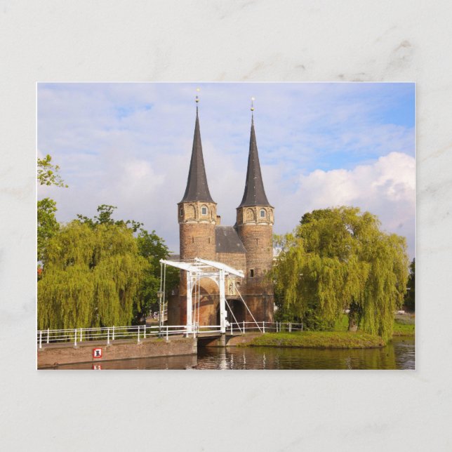 Postal Delft, canales y pasarela (Anverso)