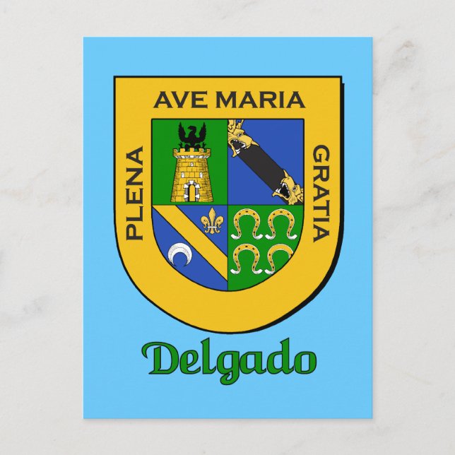 Postal Delgado Family Heraldic Shield (Anverso)