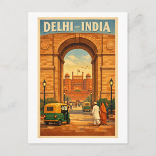 Postal Delhi, India, en un clásico viaje retro