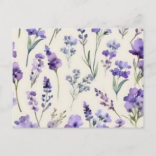 Postal Delicada Lavender Dream Watercolor Floral