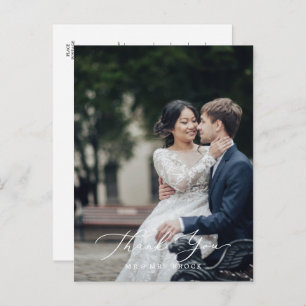 Postal Delicada plantilla de fotos en negro gracias