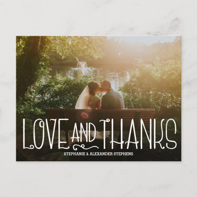 Postal Delicado amor y agradecimiento Boda Gracias tarjet (Anverso)