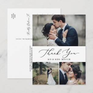 Postal Delicado Collage de fotos Black 3 Gracias