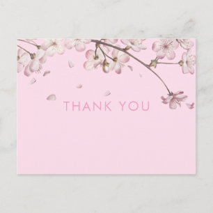 Postal Delicado Florecimiento Floral Moderno Rosa Agradec