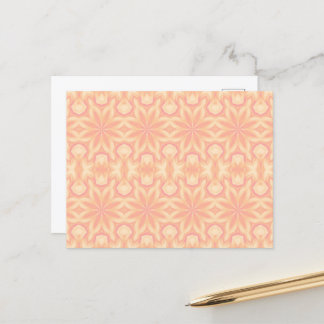 Postal Delicado kaleidoscopio floral de forma rosa amaril