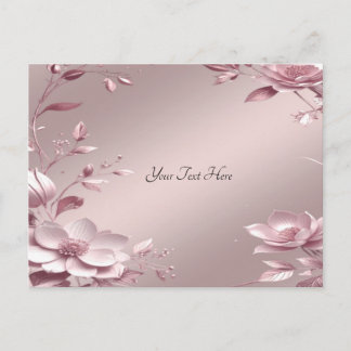 Postal Delicate Pink Floral Postcard